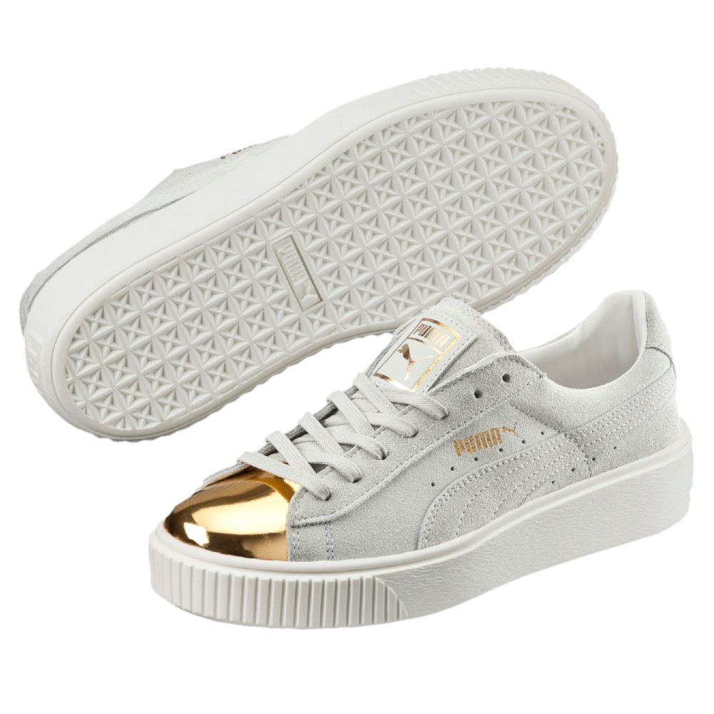 puma suede platform gold