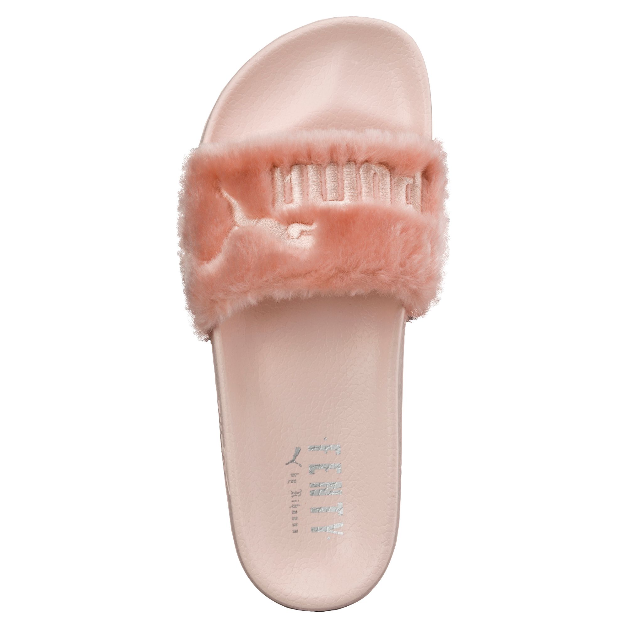 pink furry puma slides