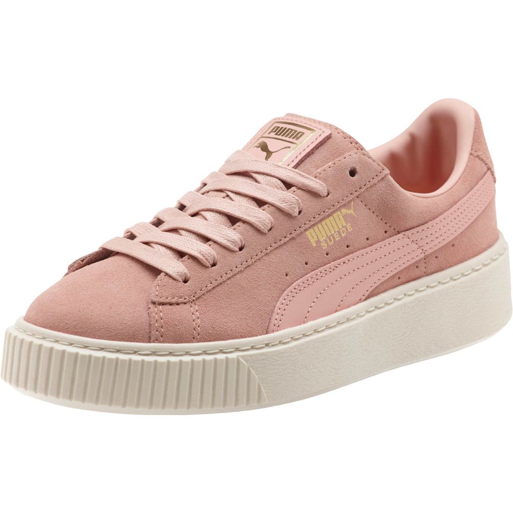 tan puma platform sneakers