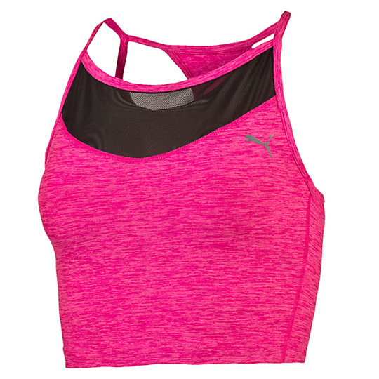 Топ Yogini Crop Топ Yogini CropТопы и бра<br>Топ Yogini Crop<br>Элегантный, удобный и, нужно признать, довольно откровенный топ — именно то, что нужно, чтобы выглядеть и чувствовать себя превосходно во время занятий на коврике. Стильные вставки из сетки позаботятся о вентиляции.<br><br>Коллекция: Осень-зима 2016<br>Состав: 85% полиэстер, 15% эластан; финальная влагоотводящая обработка на основе биотехнологий<br>Технологии: dryCELL выводит влагу наружу, сохраняя сухость и комфорт во время тренировки<br>Вид спорта: Тренинг<br>Спинка-борцовка<br>Логотип PUMA слева на груди<br>Страна-производитель: Сингапур<br><br><br>size RU: 44-46<br>gender: Female