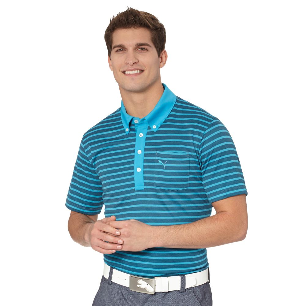 PUMA Stripe Pocket Golf Polo Shirt eBay