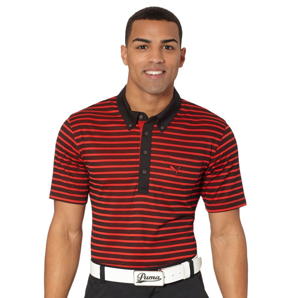 PUMA Stripe Pocket Golf Polo Shirt eBay