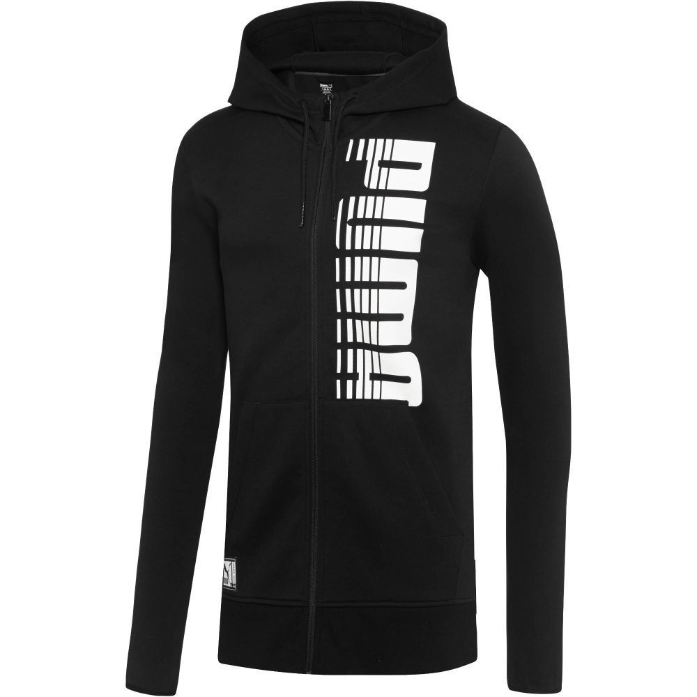 black graphic zip up