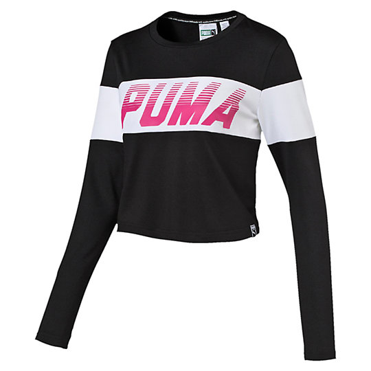 Футболка Speed Font LS Top Футболка Speed Font LS TopФутболки и майки<br>Футболка Speed Font LS Top<br>Если никто не подозревает, насколько стремительным вы можете быть, — напомните об этом всем, надев укороченную футболку с символикой от PUMA, выполненной шрифтом Speed Font.<br><br>Коллекция: Осень-зима 2016<br>Состав: 92% полиэстер, 8% эластан<br>Круглый вырез<br>Классический покрой, укороченная длина<br>Цветовые сочетания<br>Символика PUMA на груди<br>Страна-производитель: Гонконг<br><br><br>size RU: 40-42<br>gender: Female
