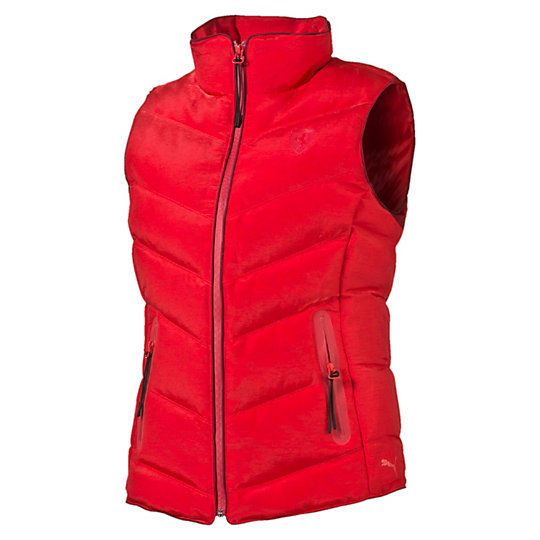 Жилет Ferrari Down Vest Жилет Ferrari Down VestКуртки, жилеты<br>Жилет Ferrari Down Vest<br>Стильный и теплый жилет Ferrari Down Vest создан специально для любителей автоспорта. Технология warmCELL удерживает тепло, сохраняя оптимальную температуру тела в холодную погоду<br><br>Коллекция: Осень-зима 2016<br>Состав: 67% нейлон, 33% полиэстер; водонепроницаемое покрытие<br>Технологии: warmCELL<br>Страна-производитель: Тайвань<br><br><br>size RU: 46-48<br>gender: Female
