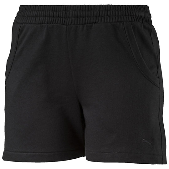 Шорты ESS Sweat 4 Shorts W Шорты ESS Sweat 4 Shorts WШорты и комбинезоны<br>Шорты ESS Sweat 4 Shorts W<br>Шорты с фирменным логотипом прекрасно подойдут для любого вида активности, прогулок или тренировок. Пояс со шнурком позволит отрегулировать уровень талии. <br><br>Сезон: Весна-лето 2016<br>Эмблема логотипа кошки PUMA<br>Эластичный пояс с внутренним шнурком<br>Материал: 88% хлопок 12% полиэстер<br><br><br>color: черный<br>size RU: 44-46<br>gender: Female