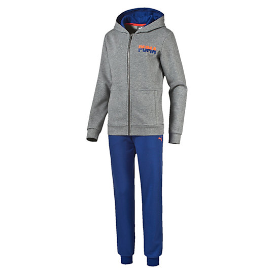 Спортивный костюм ACTIVE BEST Sweat Suit B cl. Спортивный костюм ACTIVE BEST Sweat Suit B cl.Одежда<br>Спортивный костюм ACTIVE BEST Sweat Suit B cl.<br>Куртка: графический принт из резины и высокоплотного материала на груди и спине; капюшон с сетчатой подкладкой; боковые карманы с эластичным проемом и закрепками; эластичная кромка и манжеты. Брюки: вышитый логотип в виде силуэта пумы; эластичные манжеты; прорезной карман с эластичным проемом.<br><br>Коллекция: Осень-зима 2016<br>Состав: 68% хлопок, 32% полиэстер<br>Страна-производитель: Китай<br><br><br>size RU: 152<br>gender: Boys