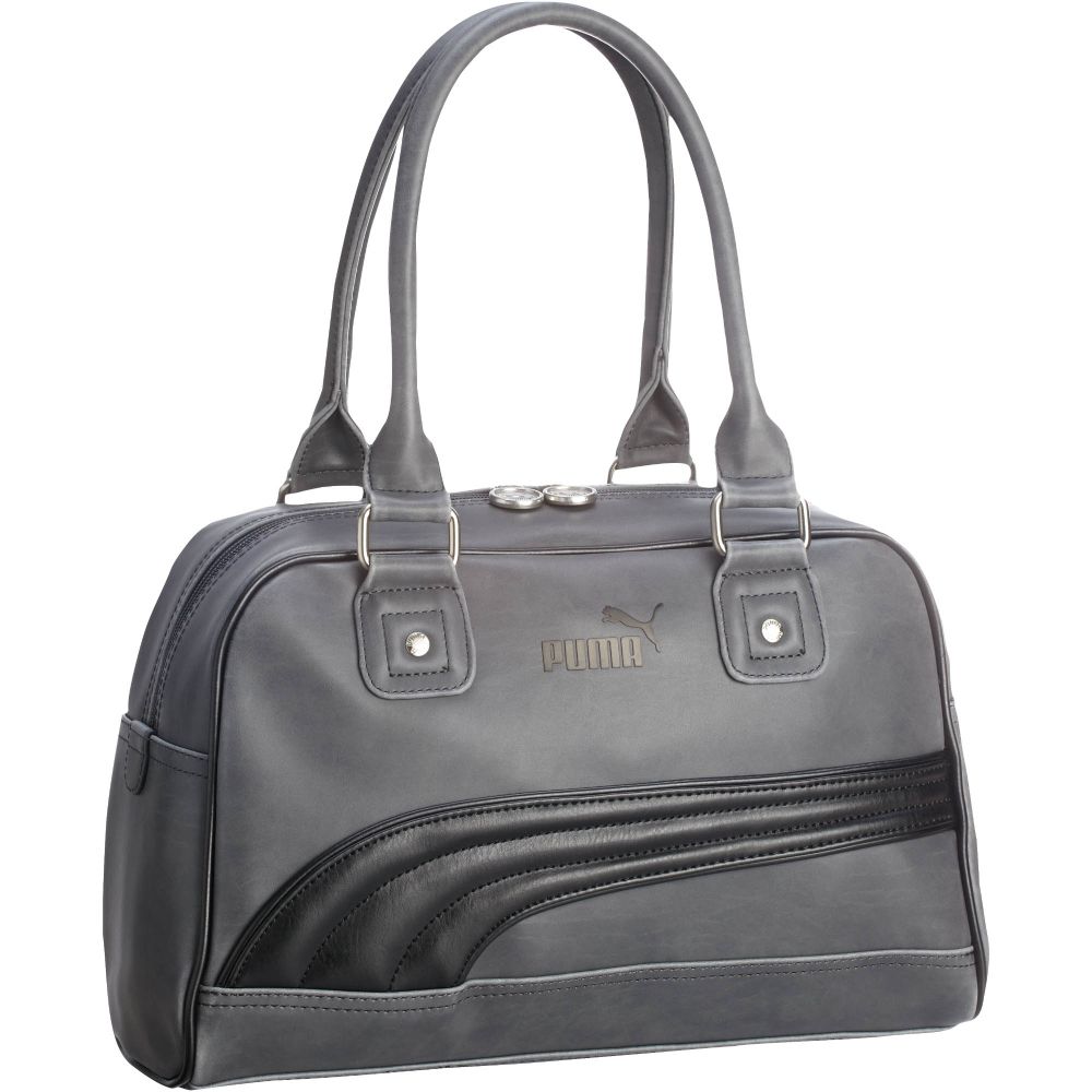 puma gold and white purse