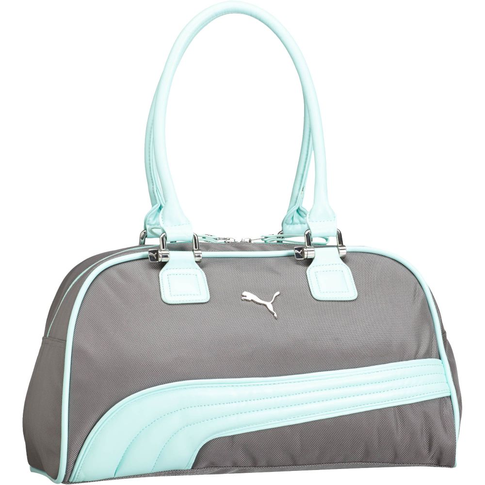puma gold and white purse