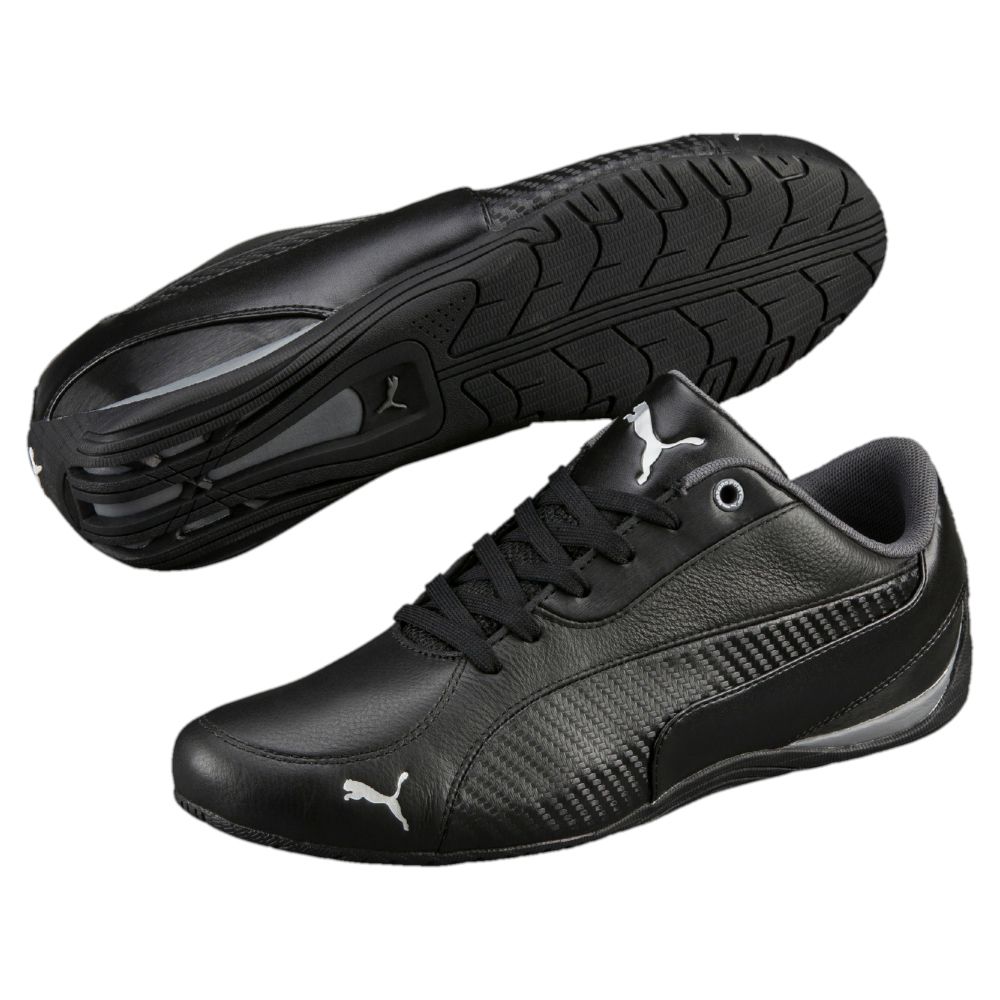 PUMA Drift Cat 5 Carbon Mens Black Leather Lace up SNEAKERS Shoes 8 | eBay